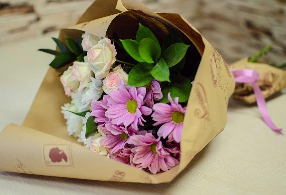 Букет цветов из: Розы и Хризантемы в Рогачево