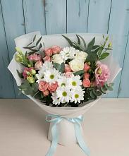 Букет цветов из:  Розы, Лизиантусы и Хризантемы в Рогачево