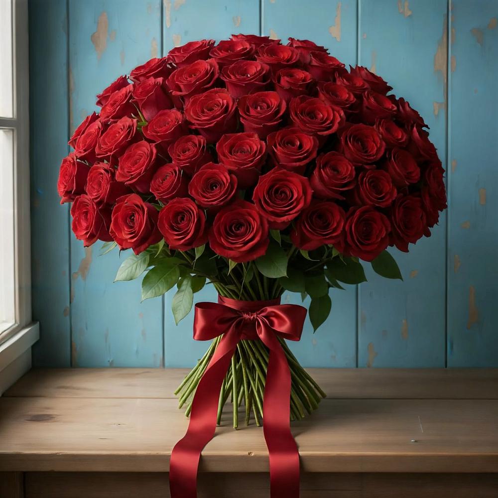 Букет Красные розы Блэк Меджик в Рогачево