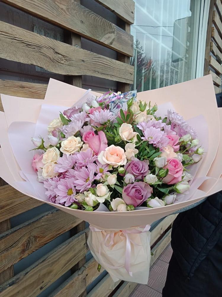 Букет цветов из: Розы и Хризантемы в Рогачево