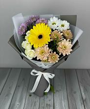 Букет цветов из:  Розы, Герберы и Хризантемы в Рогачево