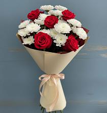 Букет цветов из:  Розы и Хризантемы в Рогачево