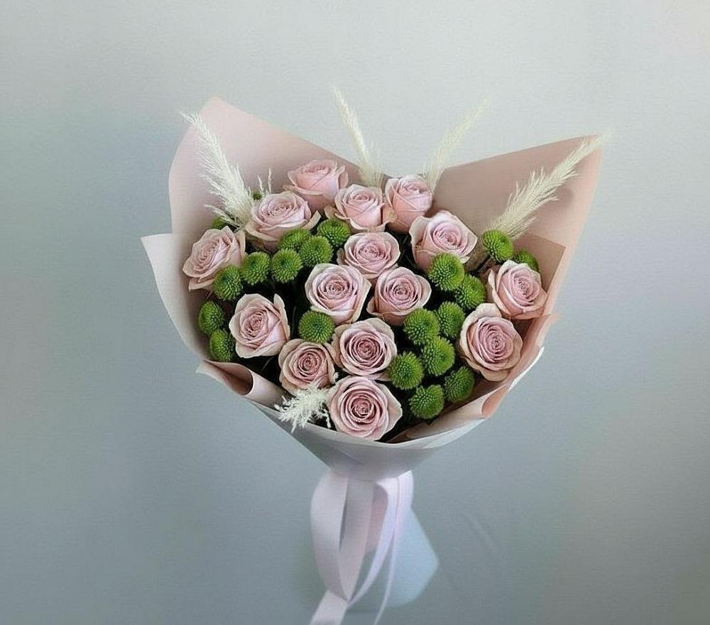 Букет цветов из: Розы и Хризантемы в Рогачево