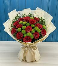 Букет цветов из:  Розы и Хризантемы в Рогачево